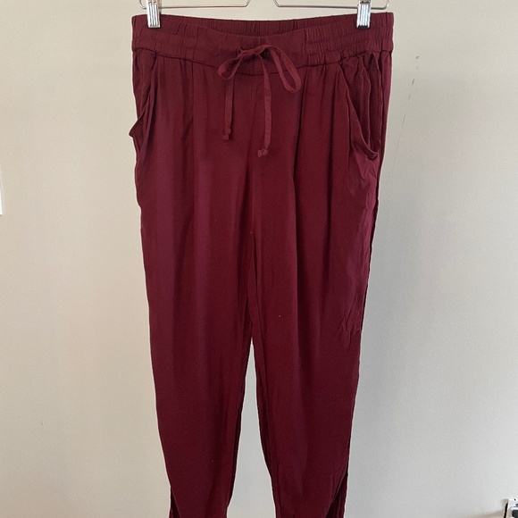 Talula Red Cropped Joggers - Picture 1 of 3
